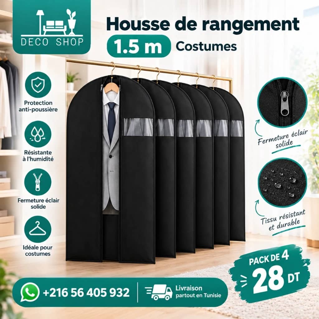 Deco Shop Plus غلاف ترتيب 1.5 م للكوستيمات