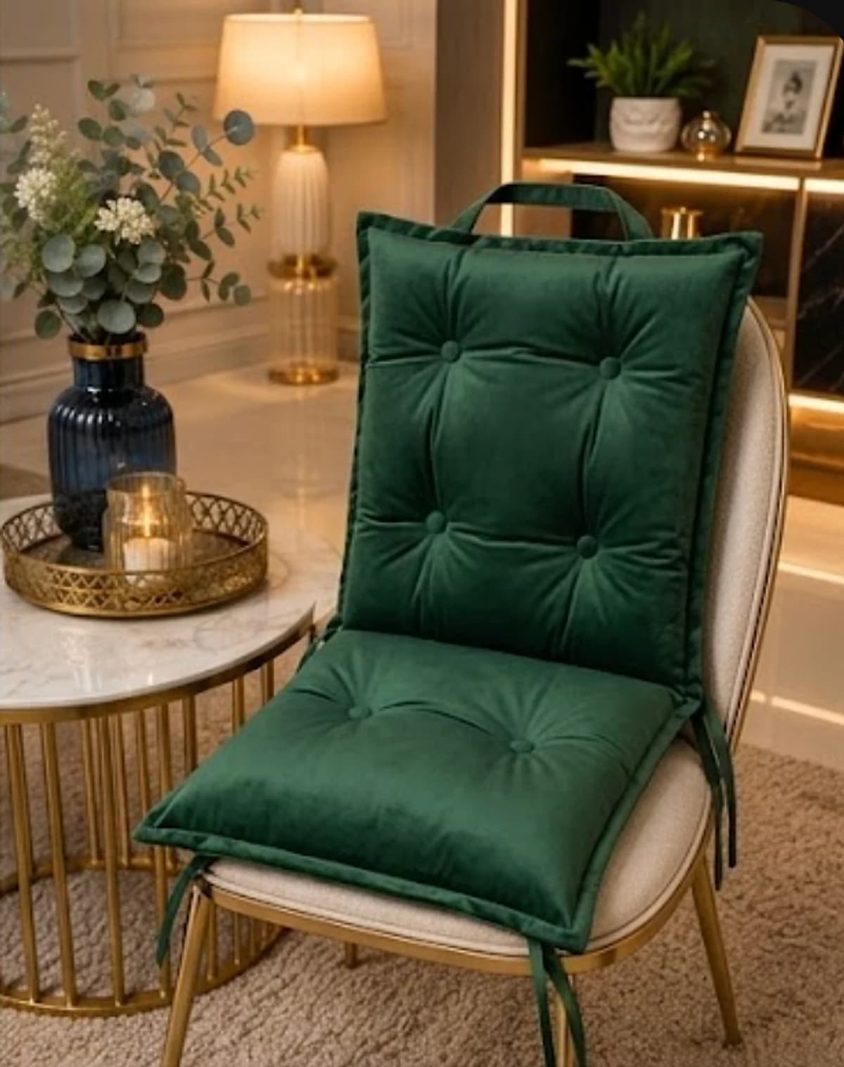 Deco Shop Plus Galette de chaise capitonnée dossier et assise 2