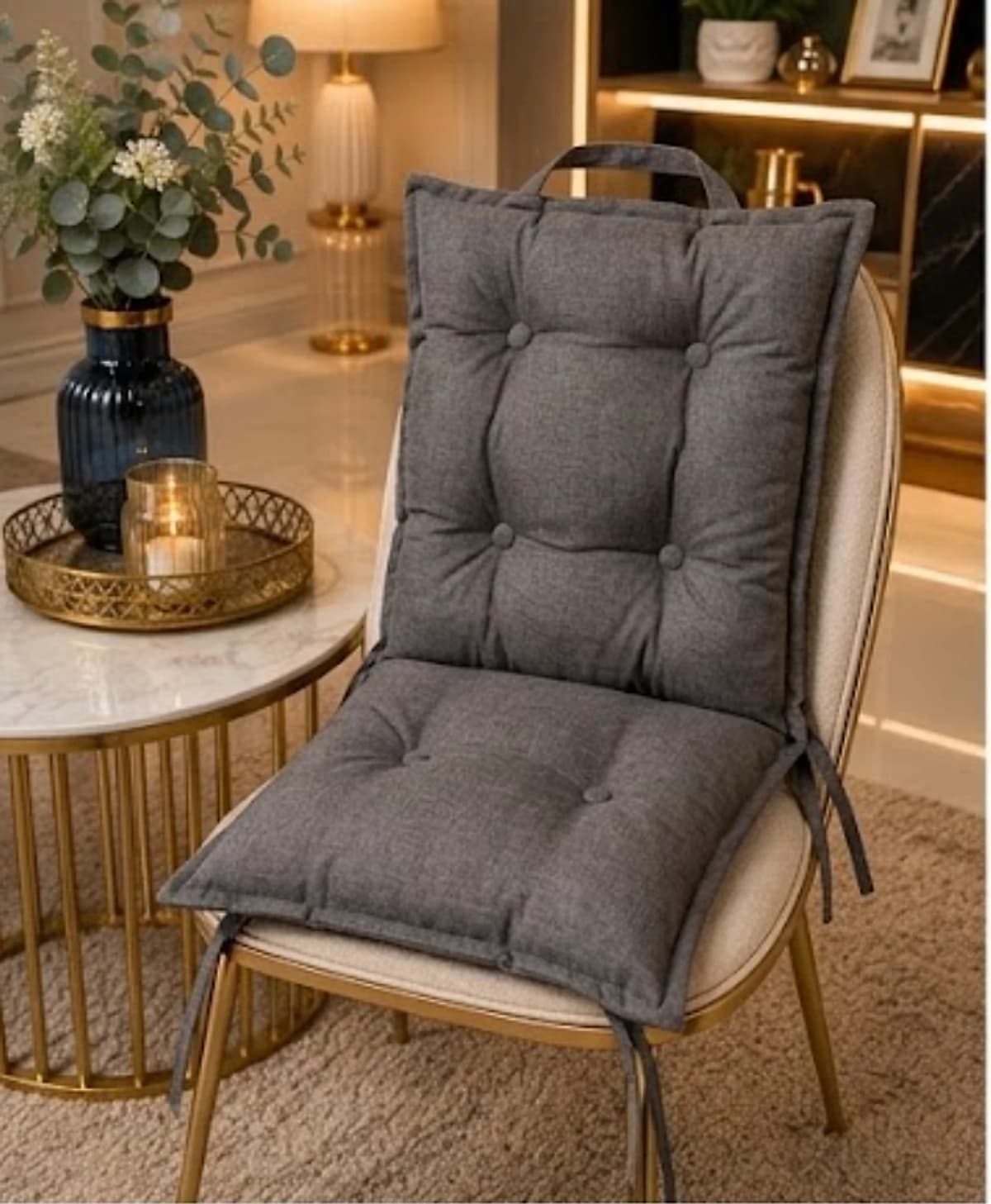 Deco Shop Plus Galette de chaise capitonnée dossier et assise 4
