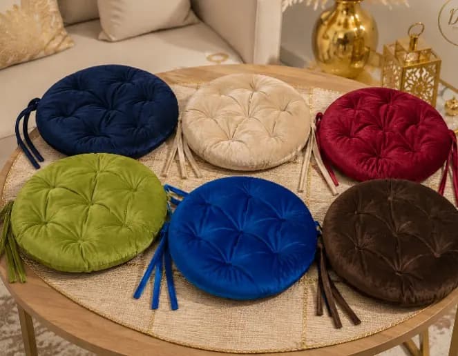 Deco Shop Plus Pack de 4 galettes de chaise rondes capitonnées 5